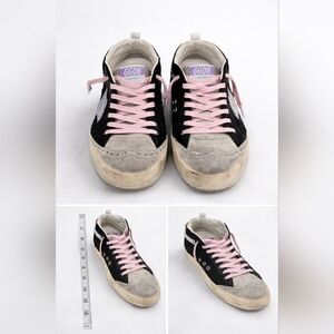 Golden Goose Black, Pink & Gray Low-Top Sneakers with White Star Size 11